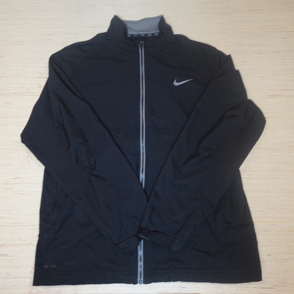 Nike Dri-Fit Black Full-Zip Track Jacket Men’s Large Running Training - Picture 1 of 3